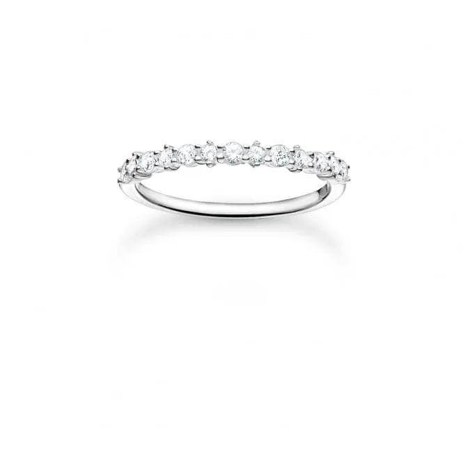 Silver Zirconia White Stones Ring TR2343-051-14
