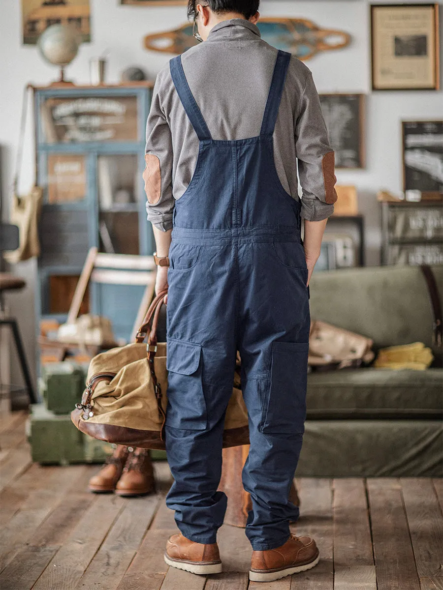 Sloppy Overalls with Large Pockets and Zipper Fly Workwear