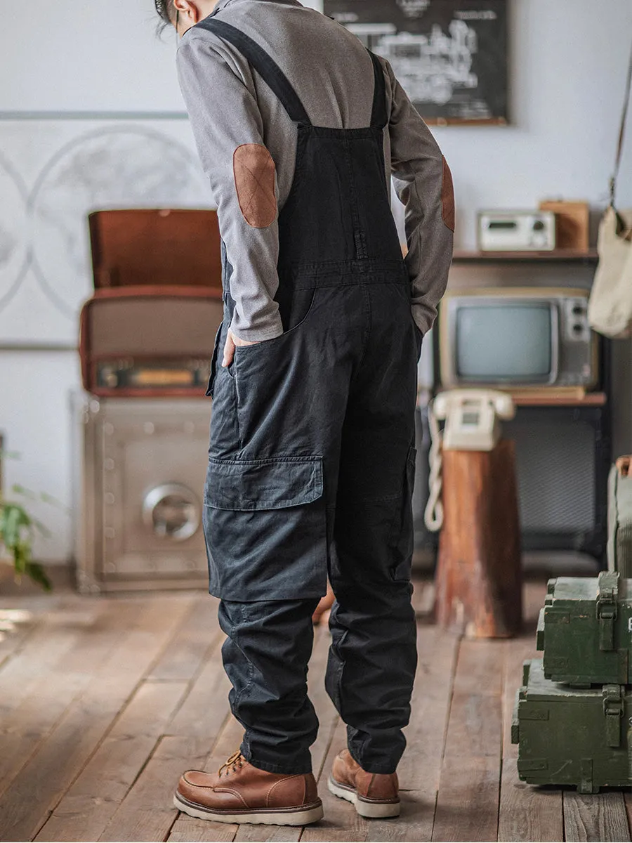 Sloppy Overalls with Large Pockets and Zipper Fly Workwear
