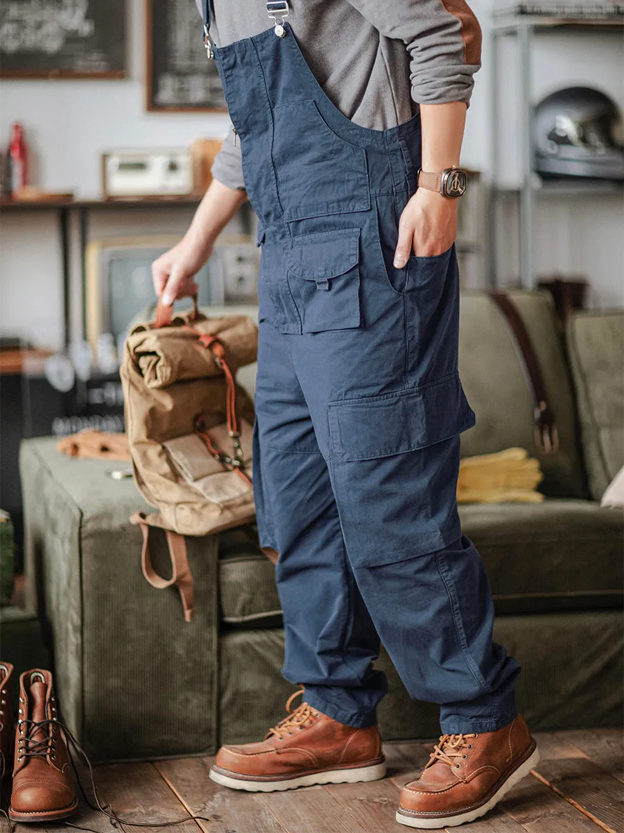 Sloppy Overalls with Large Pockets and Zipper Fly Workwear