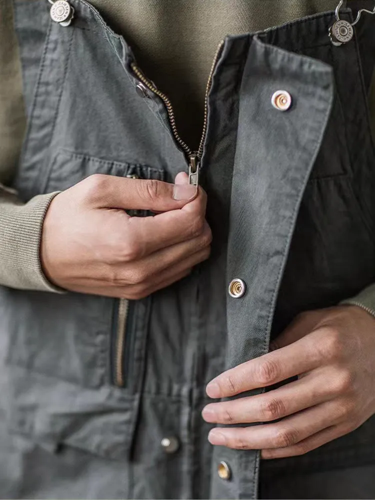 Sloppy Overalls with Large Pockets and Zipper Fly Workwear