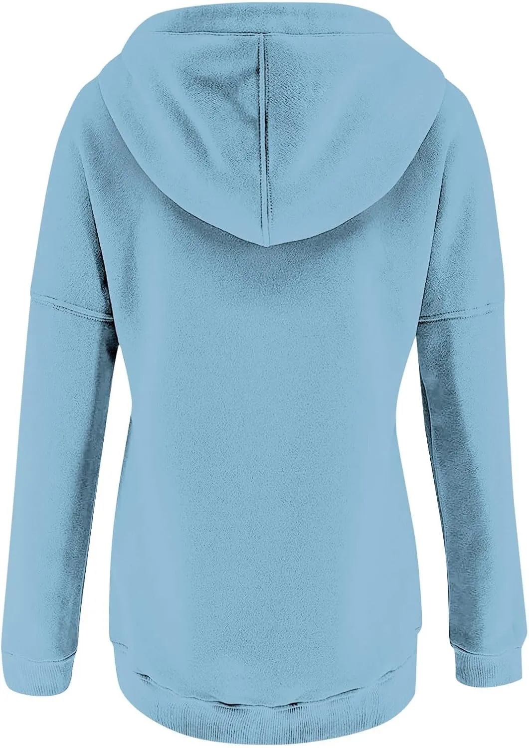 slqdgmryz Hoodies for Women Button Preppy Tunic Sweatshirt Plain Cute Hoodie Drawstring Long Sleeve Pullover with Pockets