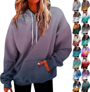 slqdgmryz Hoodies for Women Tie Dye Oversized Sweatshirt Plus Size Loose Fit Cute Hoodie Drawstring Fall Pullover with Pocket