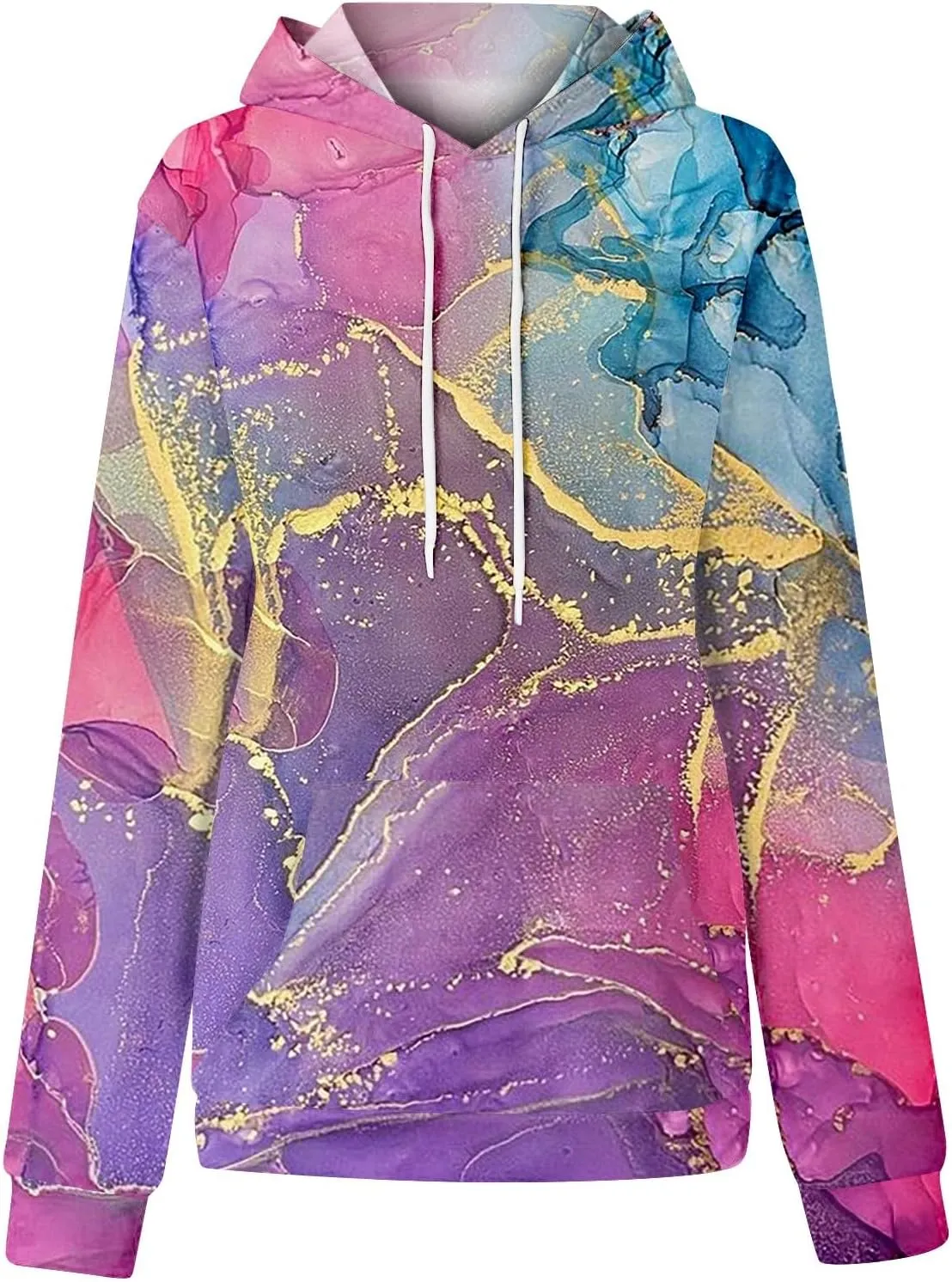 slqdgmryz Hoodies for Women Tie Dye Oversized Sweatshirt Plus Size Loose Fit Cute Hoodie Drawstring Fall Pullover with Pocket