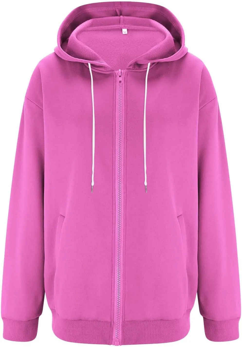 slqdgmryz Zip Up Hoodie Women Drawstring Oversized Sweatshirt Zipped Cute Hoodies Y2k Workout Fleece Jacket with Pockets