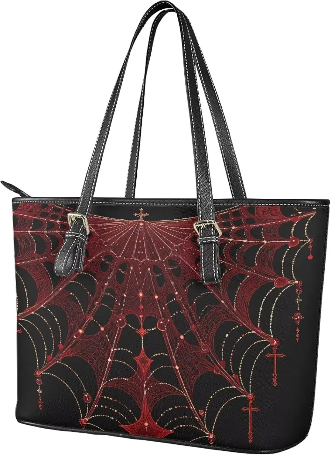 Soft Leather Tote Bag Purse for Women, Abstract Art Casual Zipper Summer Beach Tote Bags Large Travel Handbags