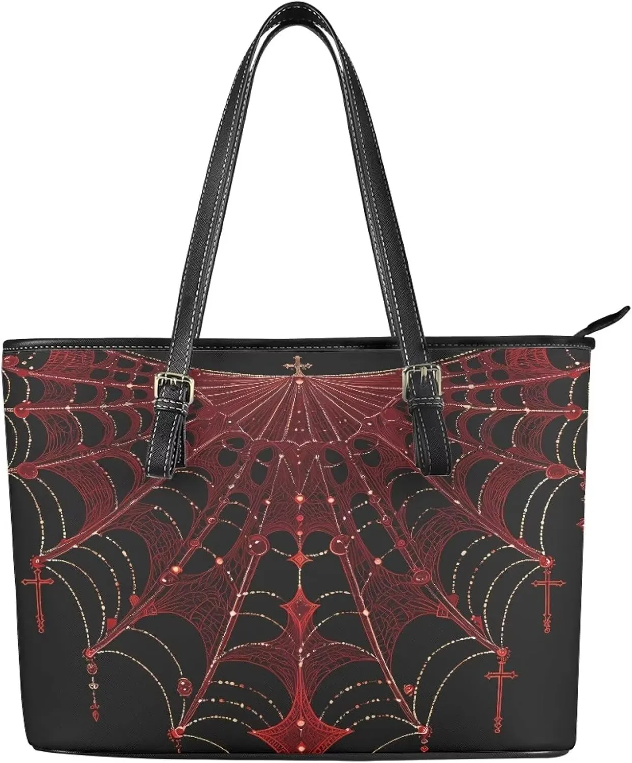Soft Leather Tote Bag Purse for Women, Abstract Art Casual Zipper Summer Beach Tote Bags Large Travel Handbags