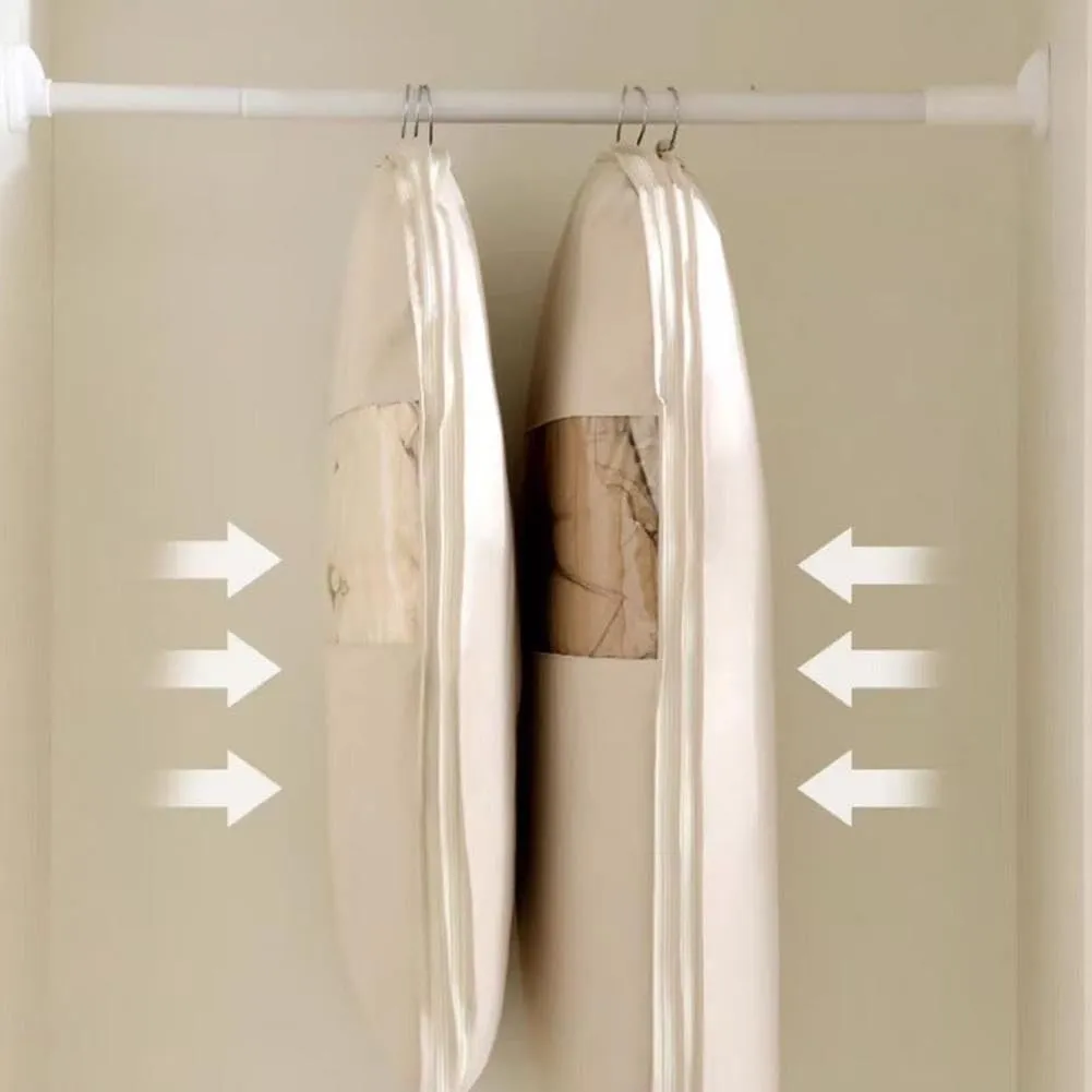 Space-Saving Garment Bags for Hanging Clothes - Waterproof Hanging Travel Bag for Clothes - Self-Compression Zipper Organizer for Suits, Jackets, and Coats