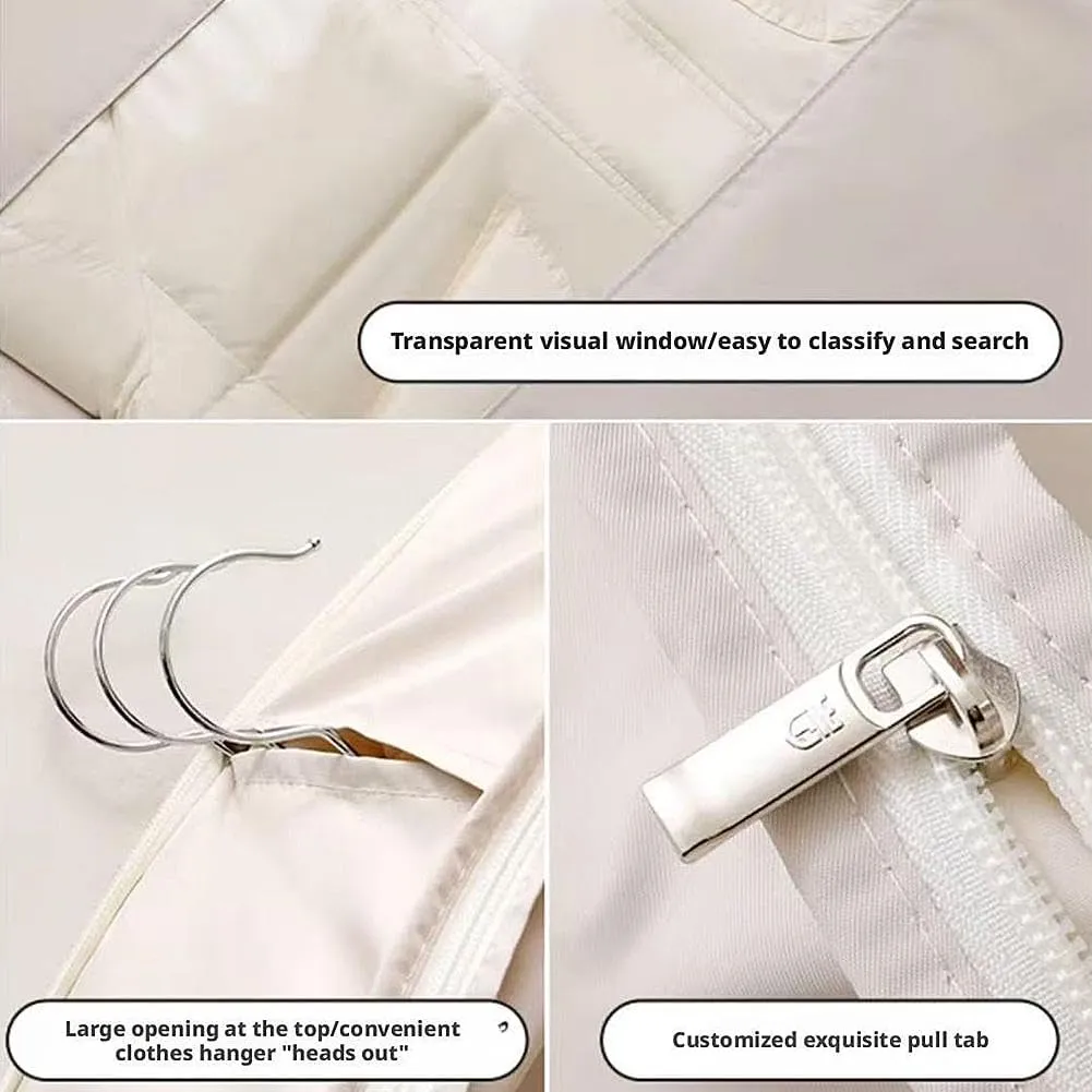 Space-Saving Garment Bags for Hanging Clothes - Waterproof Hanging Travel Bag for Clothes - Self-Compression Zipper Organizer for Suits, Jackets, and Coats