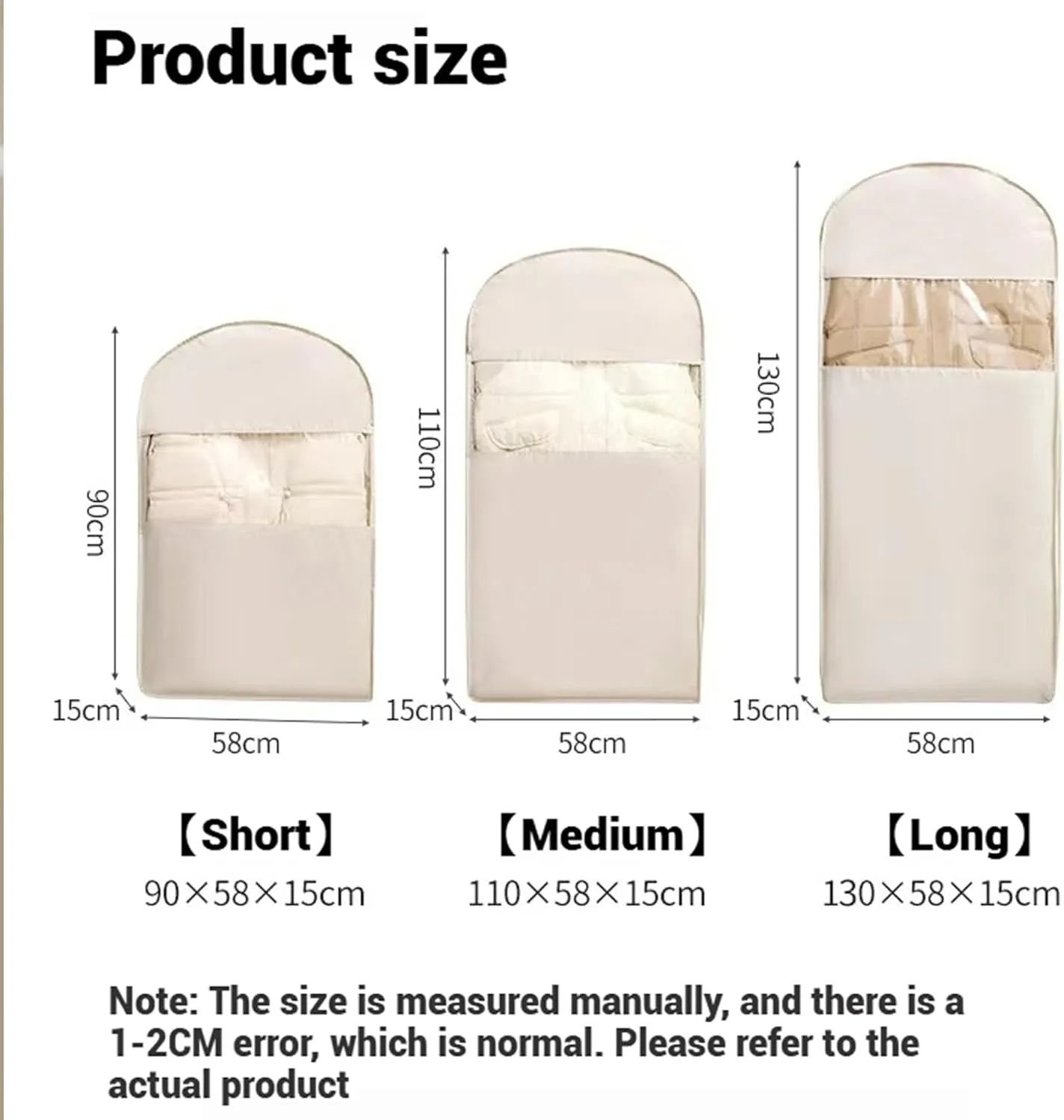 Space Saving Hanging Garment Bag, Hanging Garment Bag With Self Compression Zipper, Space Saver Closet Organizer, For Moving Or Storaging Clothes, For Down Coats, Jackets, Suits (pink,S)