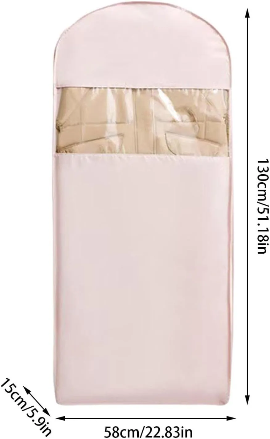 Space Saving Hanging Garment Bag  Self Compression Zipper, 3 Sizes, Waterproof Closet Organizer for Coats, Jackets, Suits Dustproof & Wrinkle-Free Storage (Pink, X-Large)