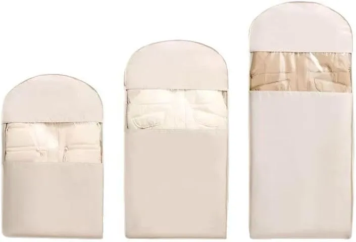 Space Saving Hanging Garment Bag with Self Compression Zippe (pink, large)
