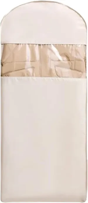 Space Saving Hanging Garment Bag with Self Compression Zipper, Dustproof Clothes Cover,Closet Organizer for Down Jacket & Winter Coats (Oatmeal,Small)