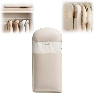Space Saving Hanging Garment Bag with Self Compression Zipper, Heavy Duty Garment Bag for Down Coat, Space Saver Closet Organizers for Closet Storage (X-Large)