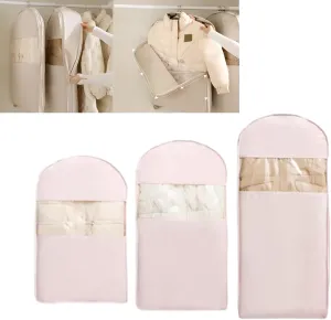 Space Saving Hanging Garment Bag with Self Compression Zipper, Otherwise Garment Bag, 2025 New Space Saving Hanging Protector, Space Saver Closet Organizers (Pink, ALL)