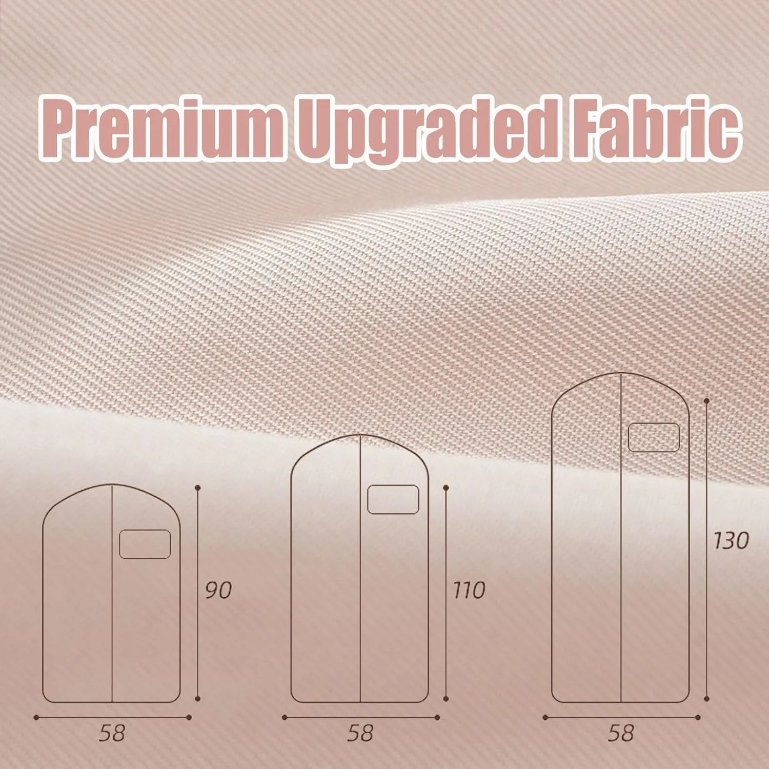 Space Saving Hanging Garment Bag with Self Compression Zipper, Ultra Space Saving Self Compression Hanging Organizer & Protector (Beige,Medium)