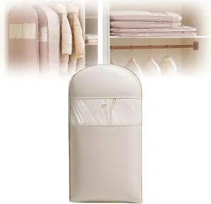 Space Saving Hanging Garment Bag with Self - Compression Zipper, Waterproof, with Convertible Compartment, Perfect for Home, Compresses Down Jackets, Coats & Other Bulky Garments for Neat Storage(1pcs