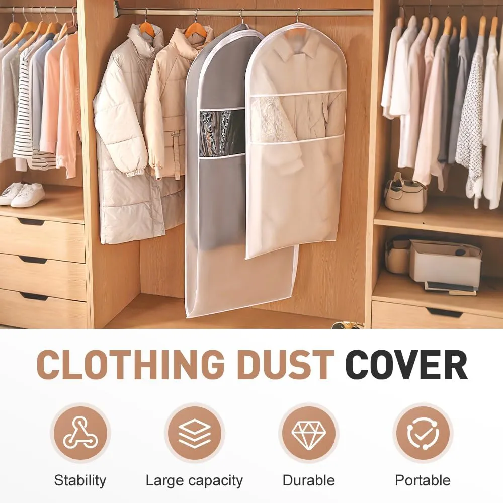 Space Saving Hanging Garment Bag with Self Compression Zipper,2025 NEW Space Saver Closet Organizers,Dust Cover Clothes Bags for Down Coat (M)