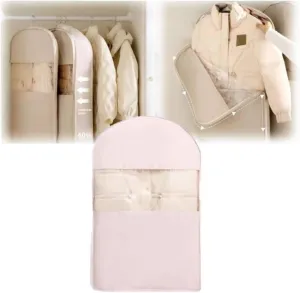 Space Saving Hanging Garment Bag with Self Compression Zipper,2025 New Space Saving Hanging Protector,Travel Bags with Hanger,Dust Cover Clothes Bags Travel Organizer for Down Coat Suit