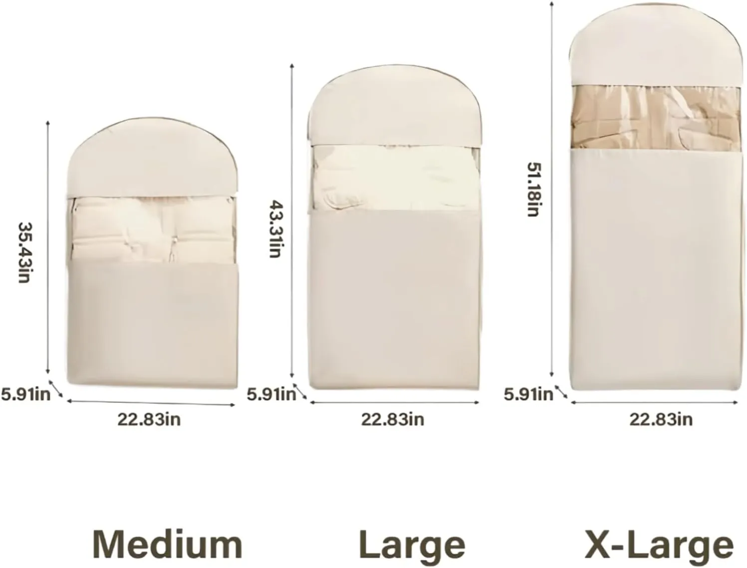 Space Saving Hanging Garment Bag with Self Compression Zipper,Down Jacket Hanging Protective Bag,Wardrobe Storage Bag Suitable for Storing Winter Coats(3 Colors)(Gray,X-Large)