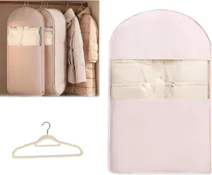 Space Saving Hanging Garment Bag with Self Compression Zipper,Dust Cover Clothes Bags for Down Coat,Space Saver Closet Organizers, Suit Bags for Closet Storage