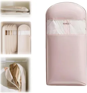 Space Saving Hanging Garment Bag with Self Compression Zipper,Dust Cover,Dust Cover Clothes Bags Travel Organizer,for Wardrobe Storage and Travel (Pink, XL(130 * 58 * 15cm/51.2 * 22.8 * 5.9in))
