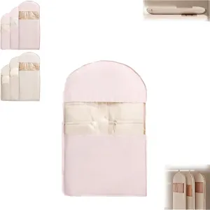 Space Saving Hanging Garment Bag with Self Compression Zipper,Heavy Duty Dust Cover for Down Coats & Winter Wear,Maximizes Closet Space,Wrinkle-Free Storage for Closet Storage (Pink, S)