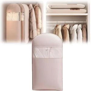 Space Saving Hanging Garment Bag with Self Compression Zipper,Space Saver Closet Organizers,Dust Cover Clothes Bags for Down Coat, Suits, Tuxedos, Dresses, Coats