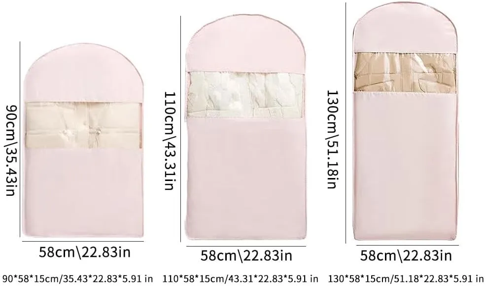 Space Saving Hanging Garment Bag with Self Compression Zipper,Space Saver Closet Organizers,Dust Cover Clothes Bags for Down Coat, Suits, Tuxedos, Dresses, Coats