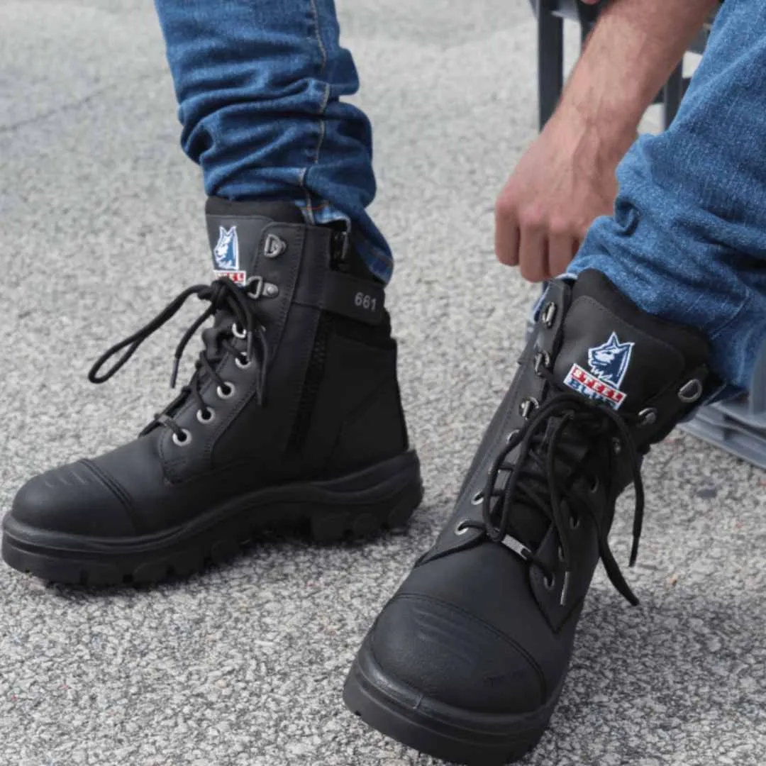 Steel Blue Mens Work Boots Southern Cross Zip GraphTEC™ Scuff S3 - BLACK