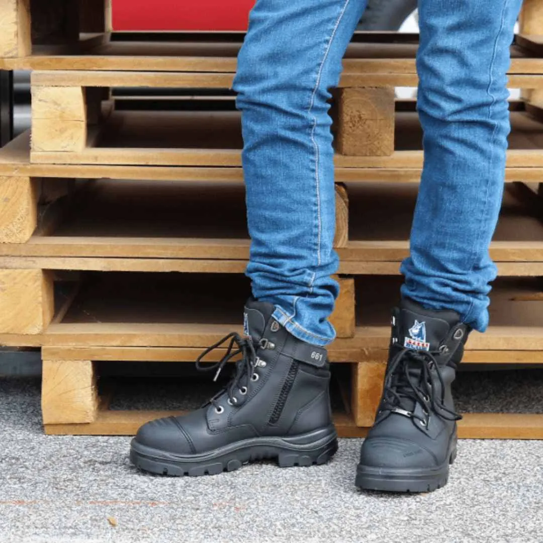 Steel Blue Mens Work Boots Southern Cross Zip GraphTEC™ Scuff S3 - BLACK