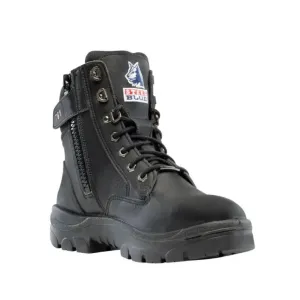 Steel Blue Vegan Black Ladies Southern Cross Zip Sided Lace Up Steel Toe Cap Safety Boot (512761) (Pre-Order)