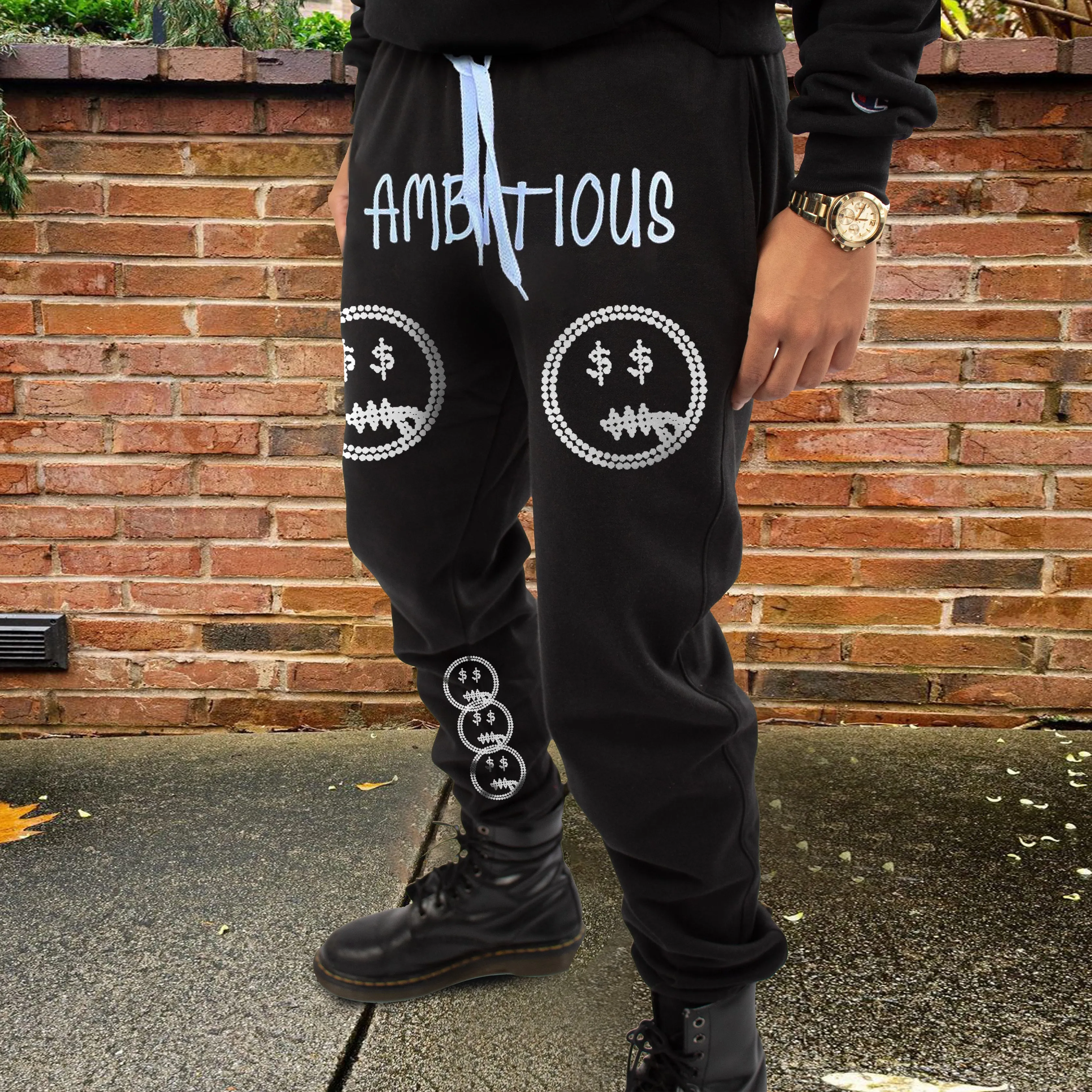 Street style loose trend printing casual trousers