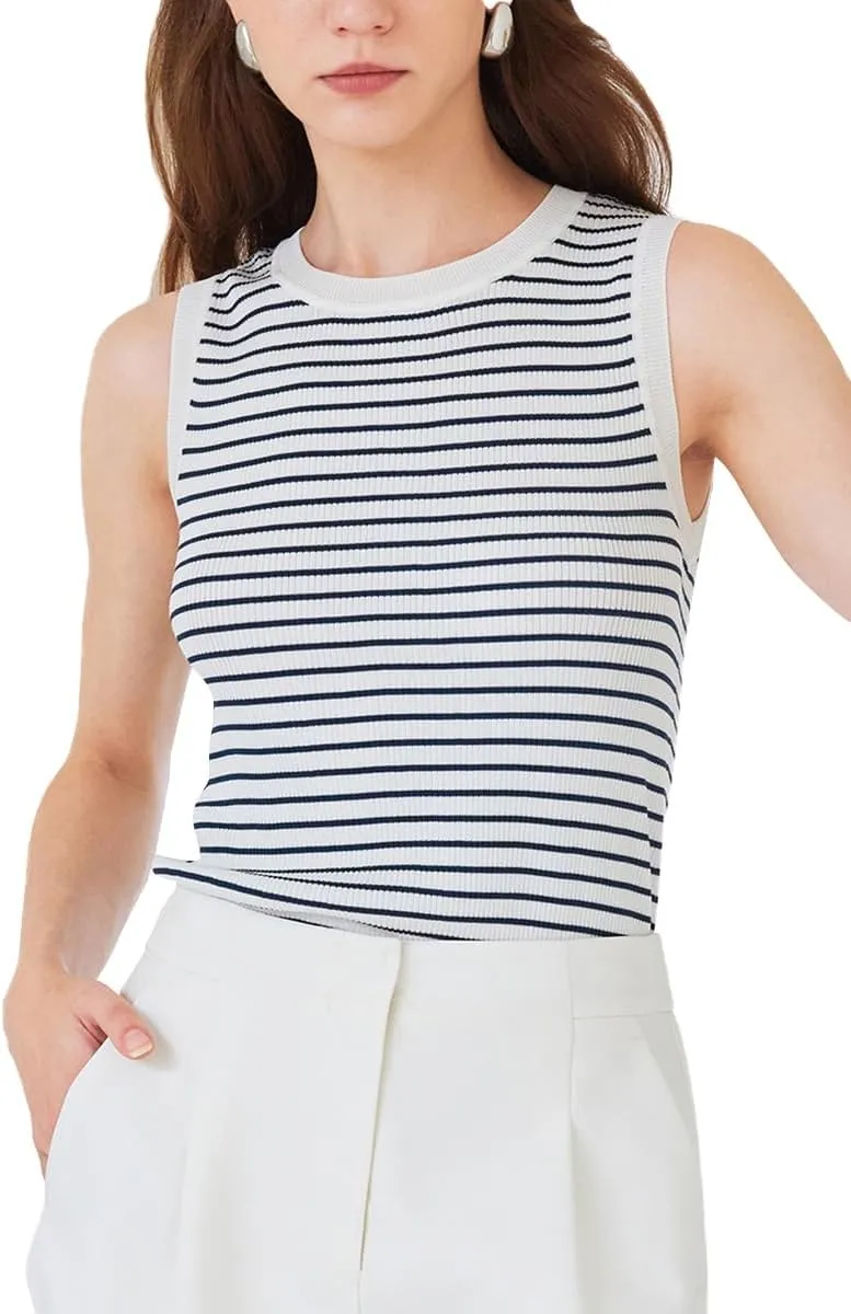 Stylish Women's Striped Sweater Tank Tops for Casual & Summer Wear