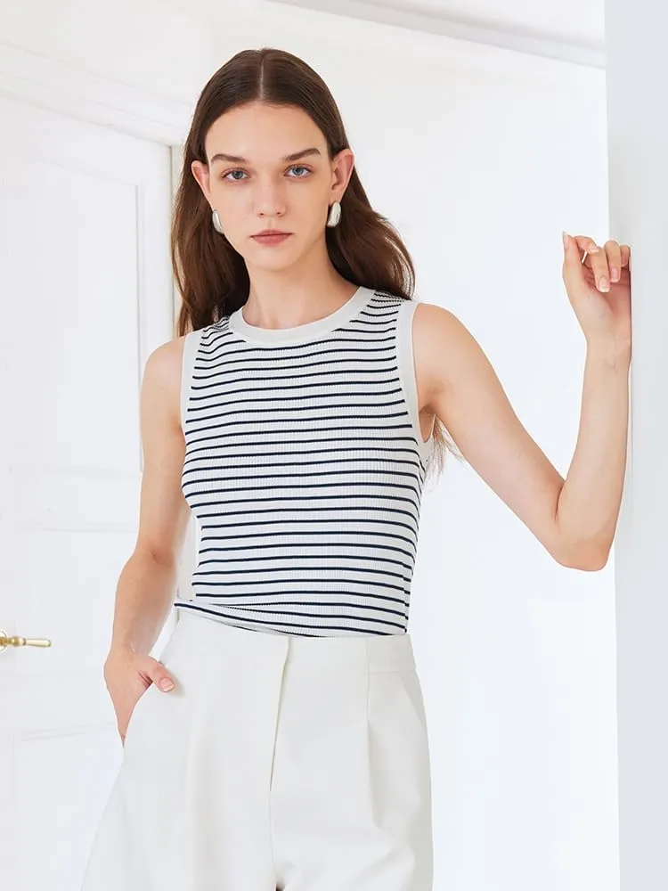 Stylish Women's Striped Sweater Tank Tops for Casual & Summer Wear