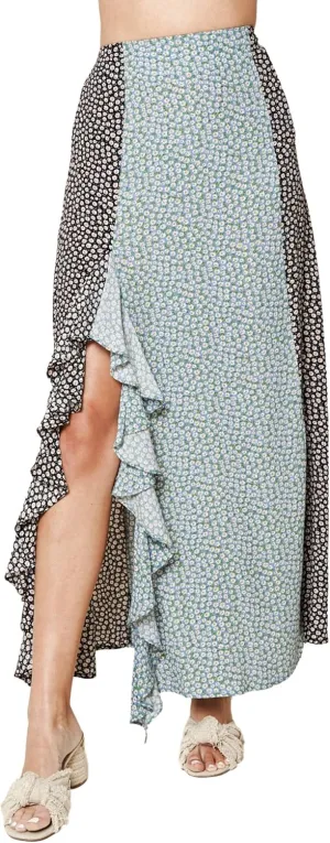 Sugar Lips Women's Ellenview Mixed Print Maxi Skirt