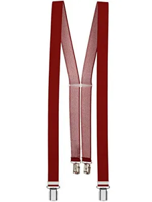 Suspenders 25mm wide with 4 sturdy clips (standard, bordeaux)
