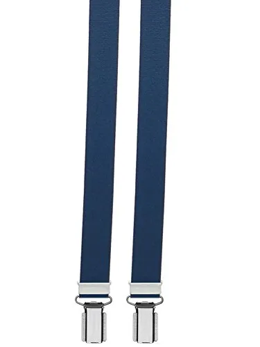 Suspenders Dark Blue with 4 Stable Clips - 25mm Wide
