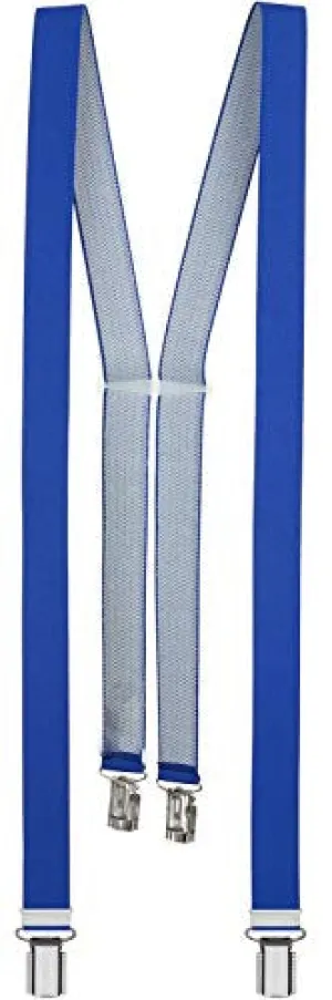 Suspenders royal blue with 4 sturdy clips - 25mm wide