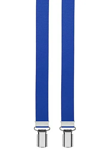 Suspenders royal blue with 4 sturdy clips - 25mm wide