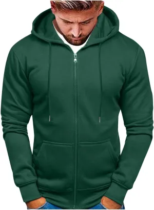 Sweatshirts for Men Hoodies Zipper,Mens Hooded Sweatshirts Fleece Hoodies Athletic Winter Long Sleeve Zip Up Pullover