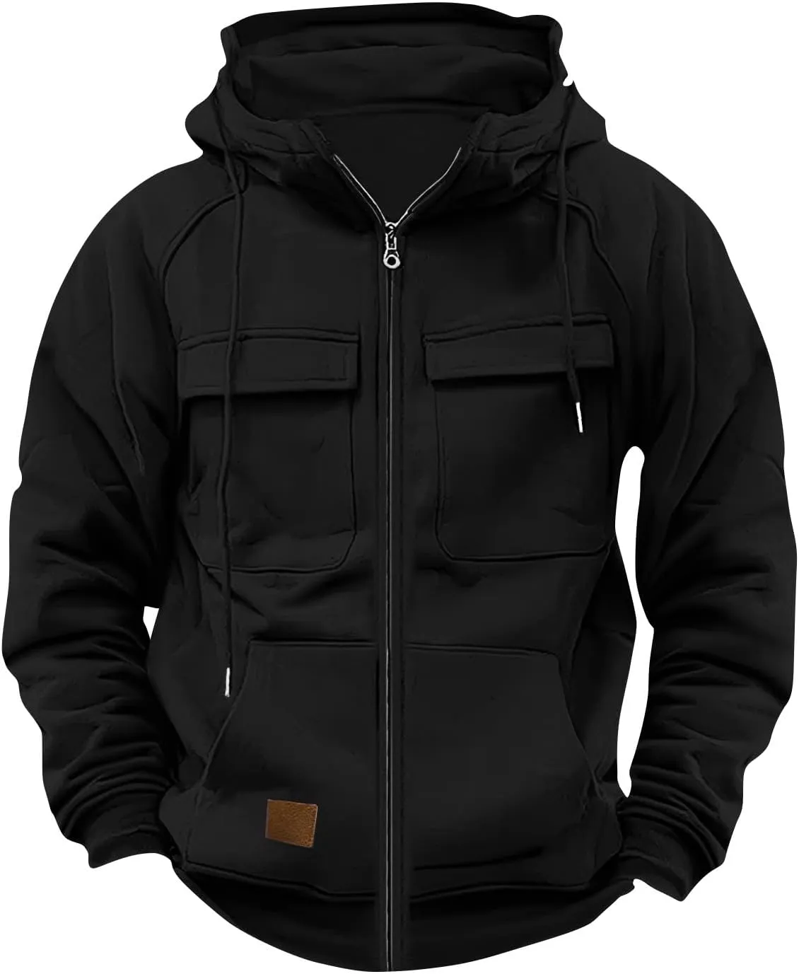 Tactical Sweatshirts for Men Quarter Zip Hoodie Retro Western Drawstring Long Sleeve Sweatshirt Hoodie