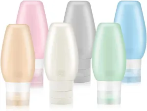 TAPBULL Travel Bottles TSA Approved, Uerstar 3oz Leak Proof BPA Free Silicone Cosmetic Travel Size Toiletry Containers for Shampoo Lotion Soap (6 Pack)