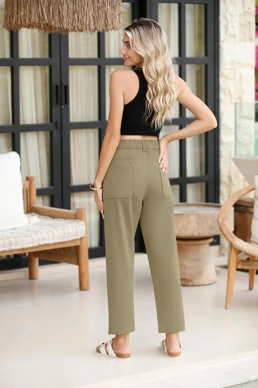TASAMO Cargo Pants for Women High Waisted Casual Pants Baggy Wide Leg Straight Fit Trousers Y2k Streetwear with 4 Pockets