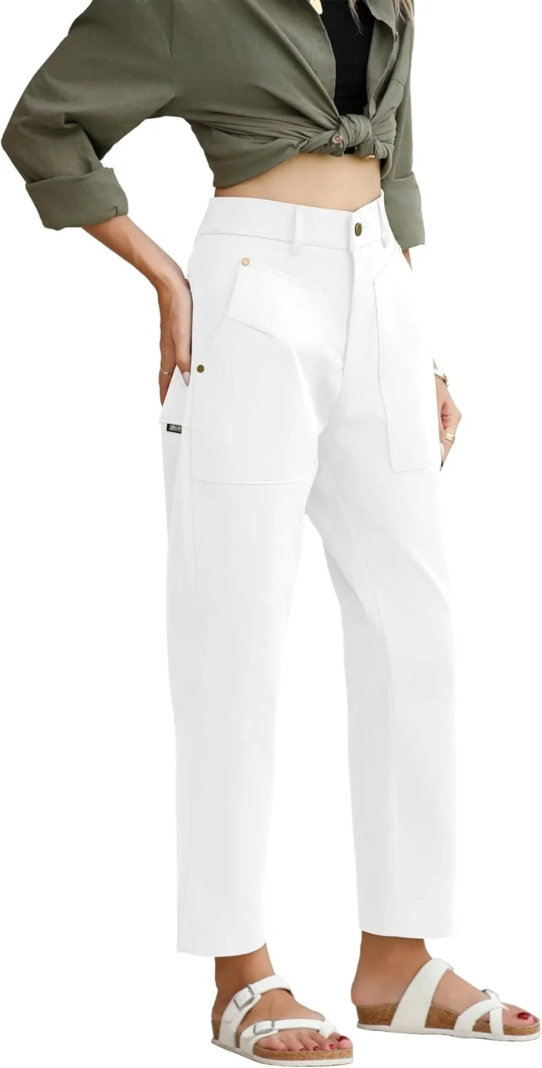 TASAMO Cargo Pants for Women High Waisted Casual Pants Baggy Wide Leg Straight Fit Trousers Y2k Streetwear with 4 Pockets