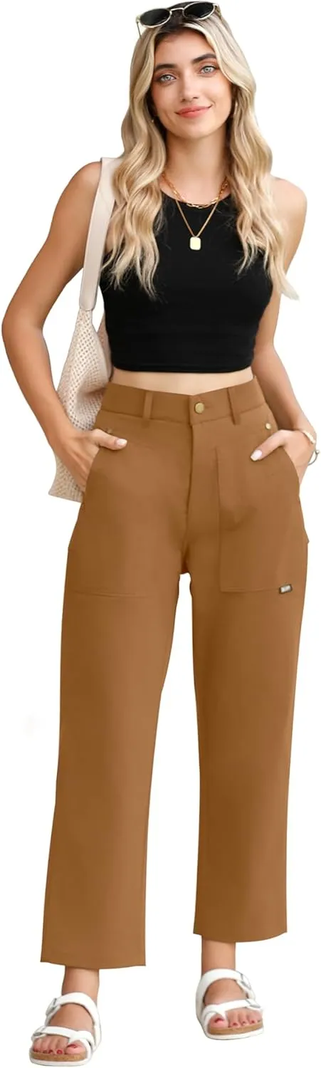 TASAMO Cargo Pants for Women High Waisted Casual Pants Baggy Wide Leg Straight Fit Trousers Y2k Streetwear with 4 Pockets