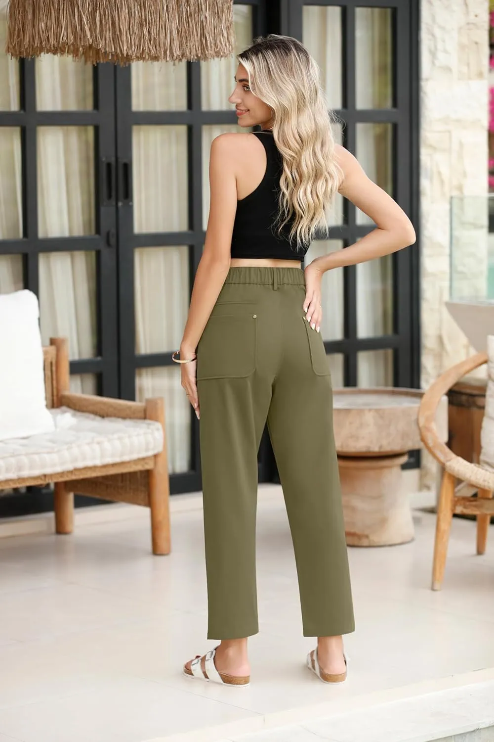 TASAMO Cargo Pants for Women High Waisted Casual Pants Baggy Wide Leg Straight Fit Trousers Y2k Streetwear with 4 Pockets