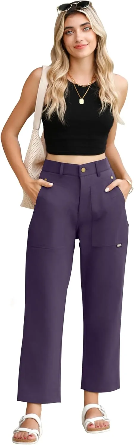 TASAMO Cargo Pants for Women High Waisted Casual Pants Baggy Wide Leg Straight Fit Trousers Y2k Streetwear with 4 Pockets