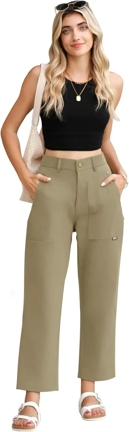 TASAMO Cargo Pants for Women High Waisted Casual Pants Baggy Wide Leg Straight Fit Trousers Y2k Streetwear with 4 Pockets