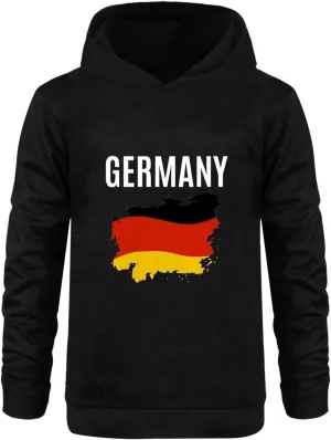 Teen Boy Girl German Flag Pullover Hoodie Kids Toddler Long Sleeve Printed Sweatshirt with Hood Fashion Letter Tops